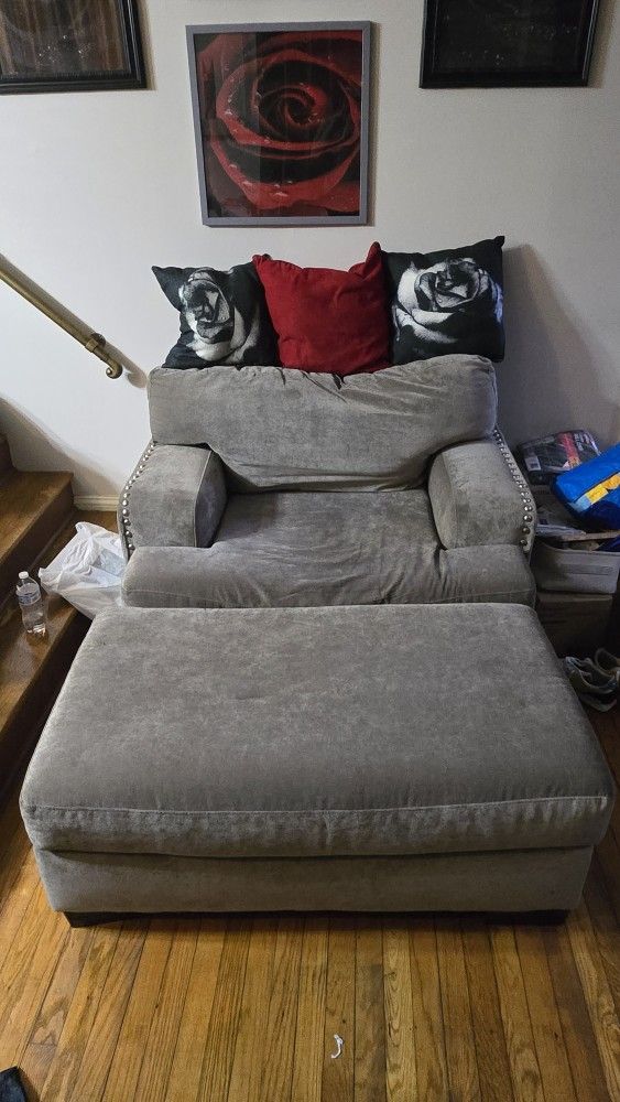 Oversized Chair and Ottoman