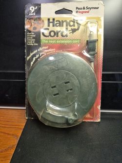 Legend - 9 Foot Handy Cord. Retrackable 2 Outlet Extension Cord.