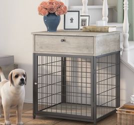 Decorative Puppy/Dog Crate Table with Storage