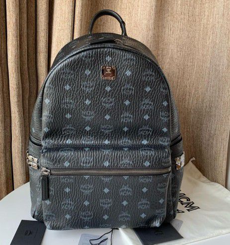 Brand New McM Studded LEATHER Backpack  LARGE !