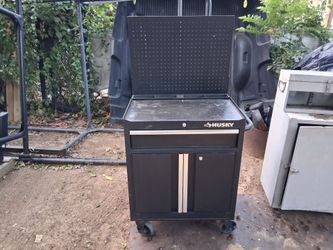 Husky Rolling Tool Cabinet with Pegboard