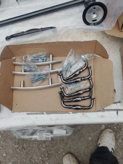 Two sets of metal drawer pull handles