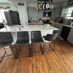 4 Gray Bar Stools