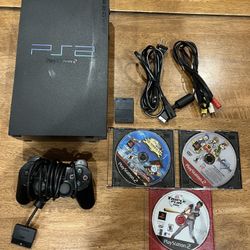 Sony Playstation 2 PS2 Fat SCPH-39001 w/ Controller, 8GB Card, and 3 Games