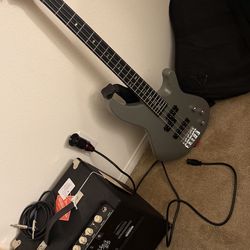4 string bass and amp speaker barely used
