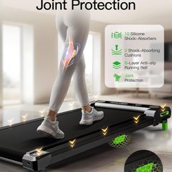 Tilted Treadmill for Home, 2.5 HP Under Desk, Small with Remote Control, Small Treadmill with LED Display
