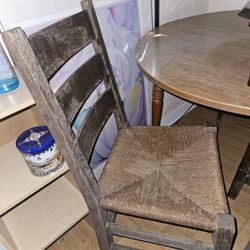 Two Mission Style Side Chairs W/ Woven Seats