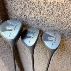 Set of 3 Golf Clubs Pro Select Spectra Titanium Matrix Woods (1, 3, 5)
