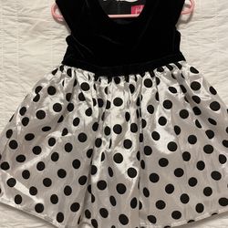 Pink Black Polka Dot Formal Toddler Dress Size 18-24 Months 