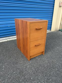 Mid Century Modern Danish Teak Filing Cabinet