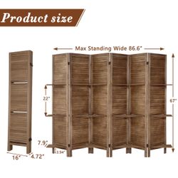 Wood Panels Dividers With Shelves 