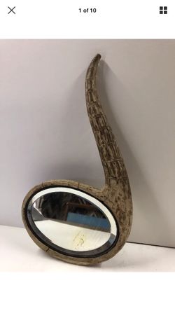 Vintage hand mirror alligator style