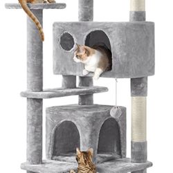 Multi-Level Cat Tree Cat Tower 61.5in for Indoor Cats Cat Condo Furniture with Sisal Scratching Post 592307 