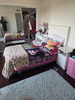 Twin bed with matress and stand