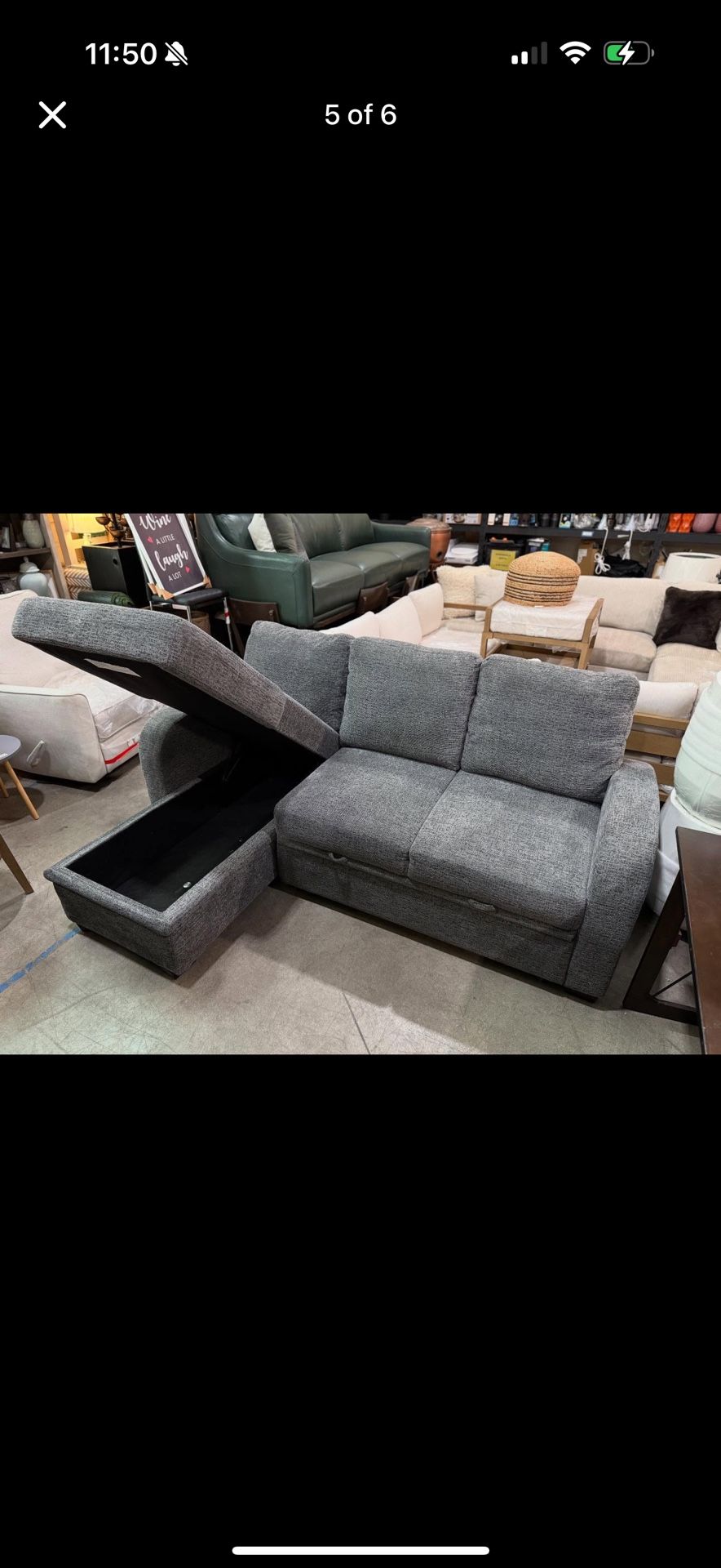 FREE Local Delivery β Coddle Aria 2-Piece Sofa Chaise w/ Storage β Gray