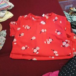 Orange Floral Formal Dress Shirt 