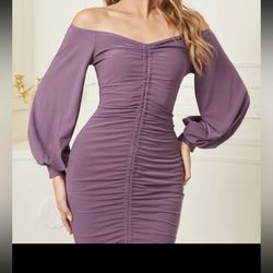 Purple Ruched Dress