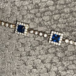Rose Gold Blue Sapphire Bracelet