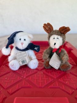 Boyds Bears Christmas Plush Bears Set of 2