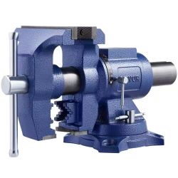  993# Heavy Duty Bench Vise, 6-1/2" Jaw Width, 5" Max Jaw Opening Multi-Purpose Ductile Iron Bench Vise with Anvil, 360° Swivel Base Head, 3" Throat, 