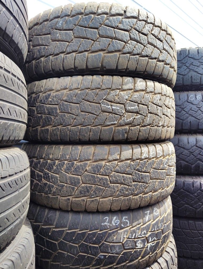 4 Used All Terrain Tires Size 265-70-17 Selling All 4 For $100 Free Installation And Balance