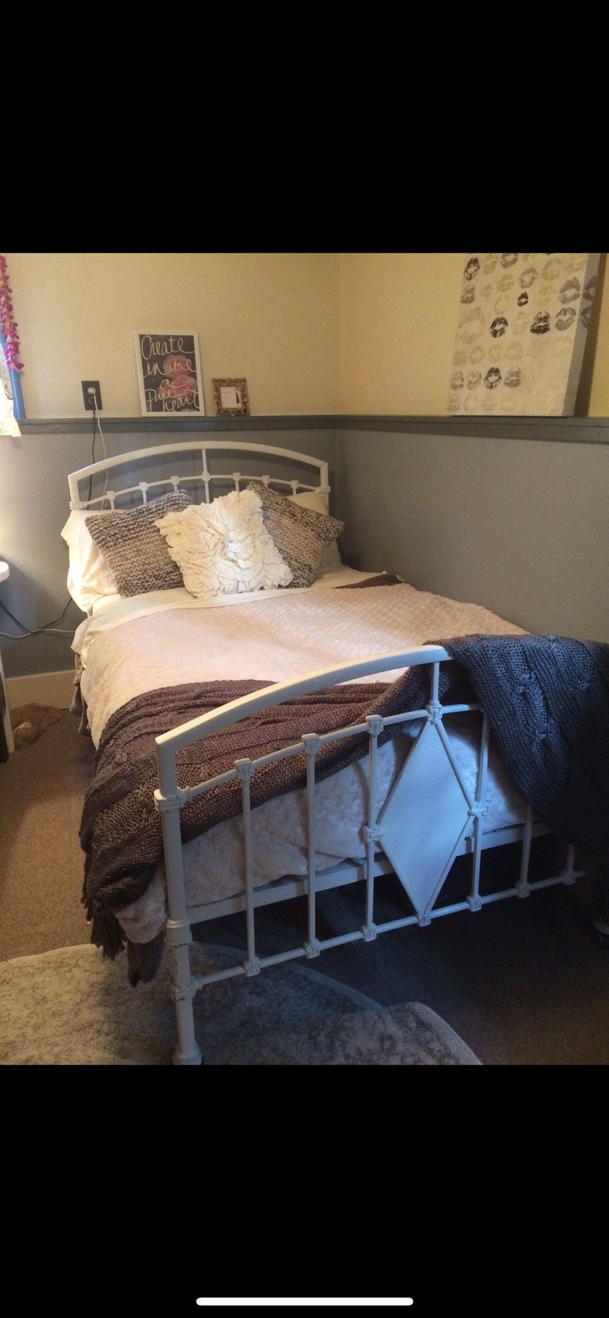 Three quarter bed frame & Mattress For Sale