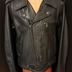 VTG HARLEY DAVIDSON Brando Style Motorcycle Jacket, Black Studs Large