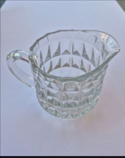 Clear Cut Glass Creamer Pitcher