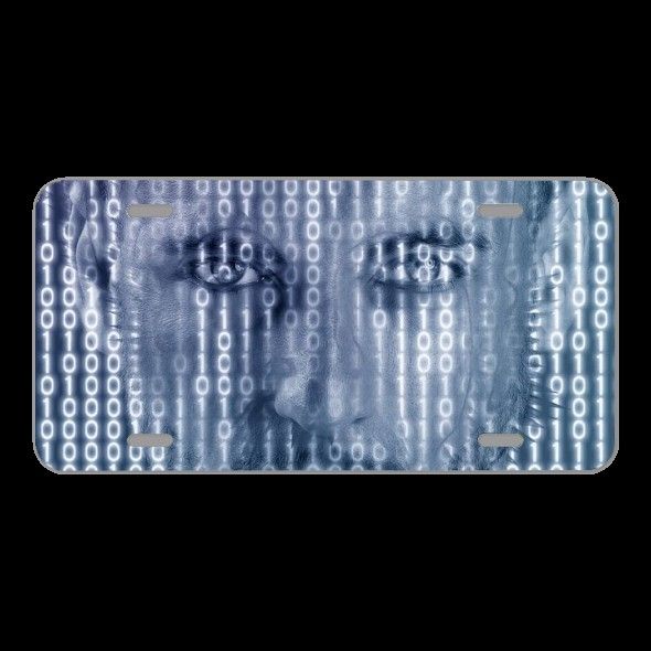 License Plate Novelty Car Front Matrix Man Portrait Face Model Male