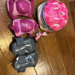 Girls Helmet , Elbow Pad And Wrist Guard