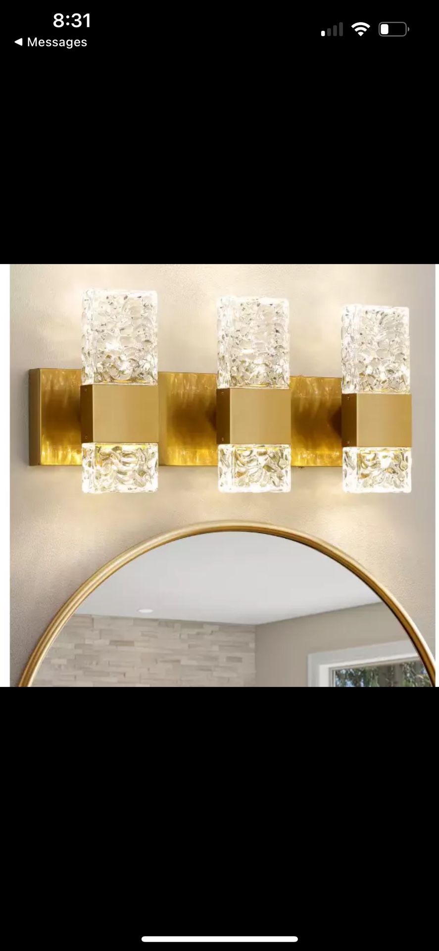 21.3 in. 3 Light Brushed Gold LED Bathroom Vanity Light...