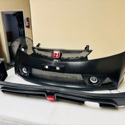 2006-2011 Honda Civic Mugen RR Style unpainted PP Front Bumper + REAR LIP