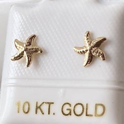 10k Solid Gold Earrings, Aretes Oro 10k 
