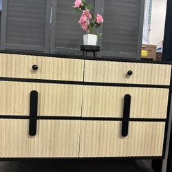 Dresser- Modern 6 Drawer Dresser With Storage, Chest of Drawers With Wooden Handles