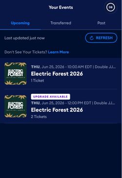 Electric forest GA TICKETS x2
