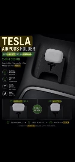 AirPods holder for Tesla wireless charging pad