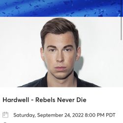 Hardwell tickets (2) - $90 Each - 9/24 - Bill graham 