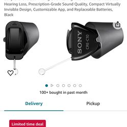 Sony CRE-C10 Self-Fitting OTC Hearing Aids for Mild to Moderate Hearing Loss, Prescription-Grade Sound Quality, Compact Virtually Invisible Design, Cu