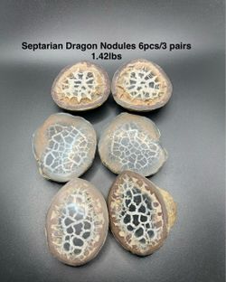 Septarian Dragon Nodules (3pairs) from Morocco 1.42lbs Total