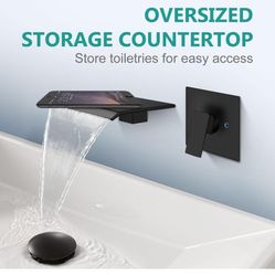 Aolemi Tub Faucet Waterfall Bathtub Faucets Wall Mount Tub Filler Bathroom Sink Single Black Bronze  And Chrome And Gold  A33 Bl $40