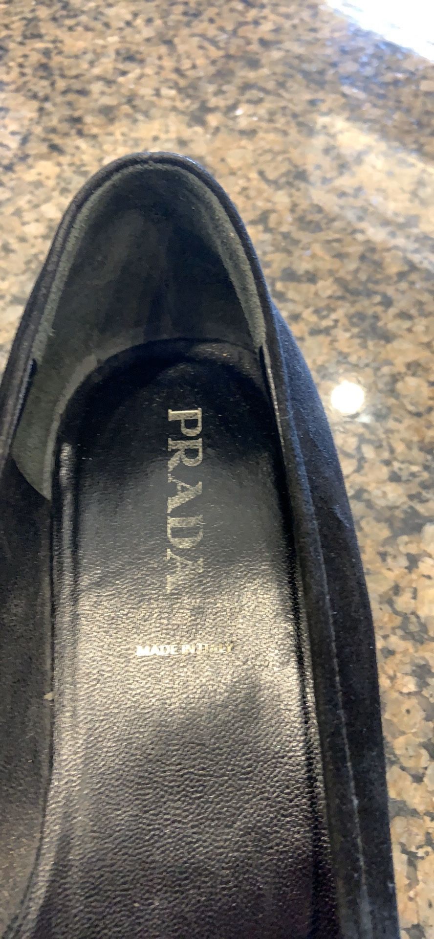 Prada black Swede flats