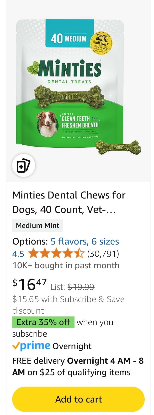 Minty’s Dental Chews For Dogs