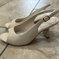 White Heels  Size 7