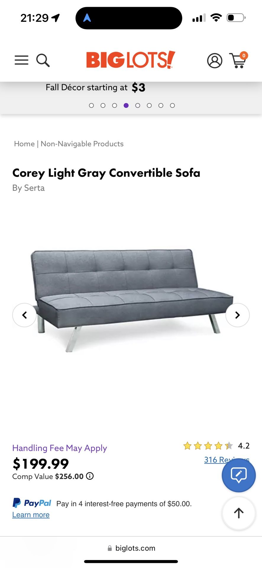 Gray Futon