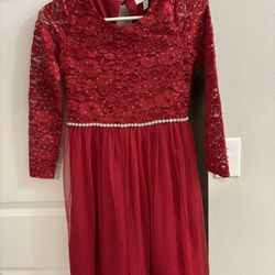 Red lace dress girls sz 16