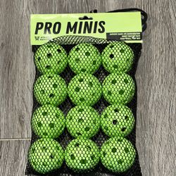 12-pack of "Pro Minis" green pickleball balls by Athletic Outfitter.