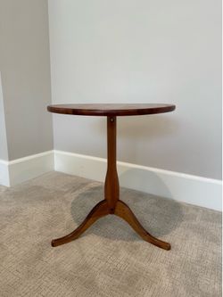 Round Solid Wood Side Table