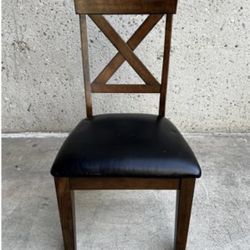 8  Chairs :: Alexa Cherry ::  Faux Black Leather :: X -Back Dining Chairs