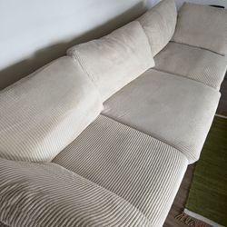 Corduroy Cloud sectional couch 