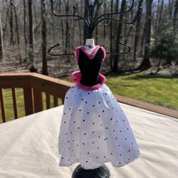  Necklace Jewelry Holder Stand Mannequin With Velvet Top, Fashionable Polka Dot Midi Skirt